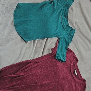 Green American Eagal 3/4 sleeve top and Red MUDD short sleeve top both SMALL